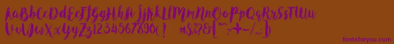 Шрифт AngelineVintageDemo – фиолетовые шрифты на коричневом фоне