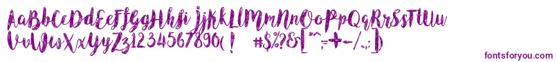 Шрифт AngelineVintageDemo – фиолетовые шрифты на белом фоне