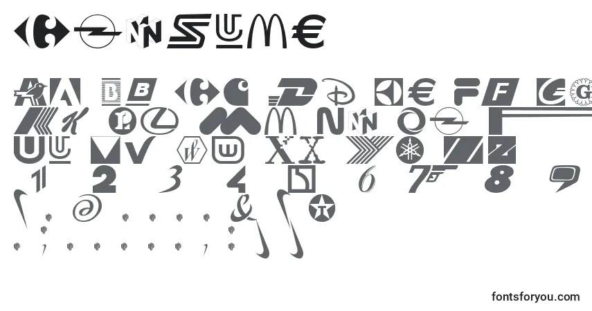 Шрифт Consume – алфавит, цифры, специальные символы