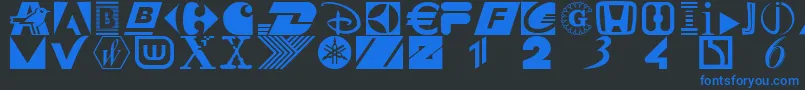 フォントConsume – 黒い背景に青い文字