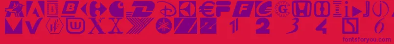 Consume Font – Purple Fonts on Red Background
