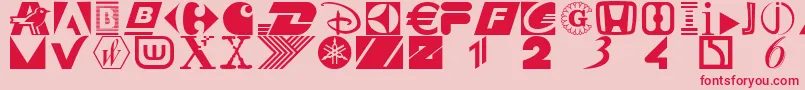 フォントConsume – ピンクの背景に赤い文字