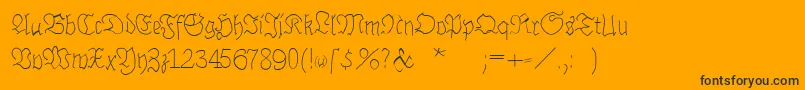 Fonte Brokenhandlight – fontes pretas em um fundo laranja