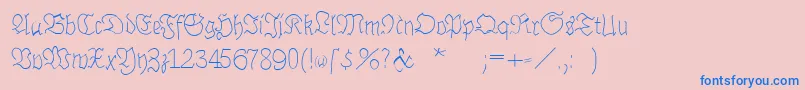 Brokenhandlight Font – Blue Fonts on Pink Background