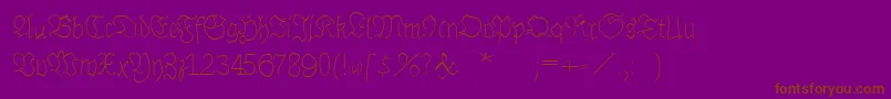 Brokenhandlight-Schriftart – Braune Schriften auf violettem Hintergrund