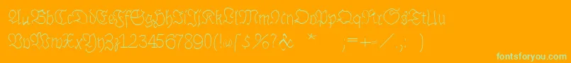 Шрифт Brokenhandlight – зелёные шрифты на оранжевом фоне