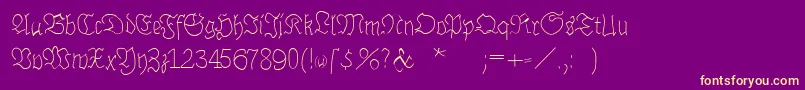 Brokenhandlight Font – Yellow Fonts on Purple Background