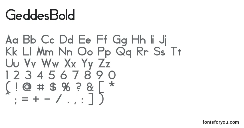 Fuente GeddesBold - alfabeto, números, caracteres especiales