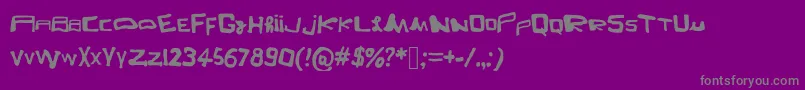 フォントLunazzi – 紫の背景に灰色の文字