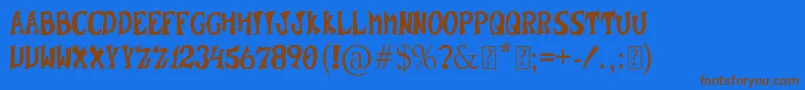 SuperWumpa Font – Brown Fonts on Blue Background