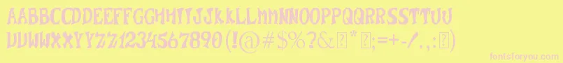 fuente SuperWumpa – Fuentes Rosadas Sobre Fondo Amarillo