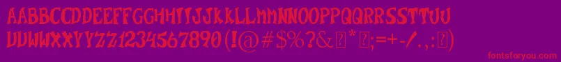 Шрифт SuperWumpa – красные шрифты на фиолетовом фоне