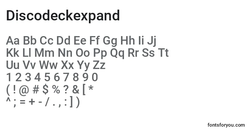 Шрифт Discodeckexpand – алфавит, цифры, специальные символы
