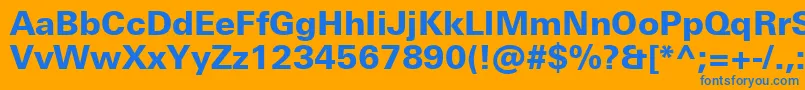 UniversNextProHeavy Font – Blue Fonts on Orange Background