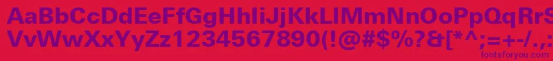 UniversNextProHeavy Font – Purple Fonts on Red Background
