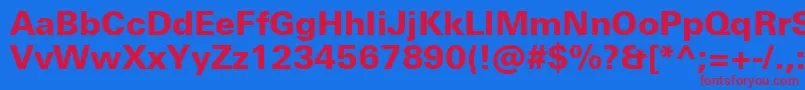 UniversNextProHeavy Font – Red Fonts on Blue Background