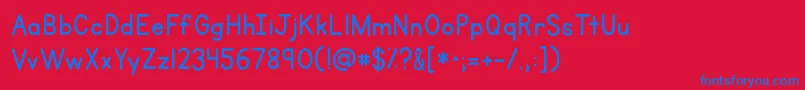 Kgprimarypenmanshipalt Font – Blue Fonts on Red Background