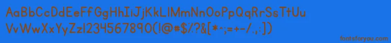Kgprimarypenmanshipalt Font – Brown Fonts on Blue Background