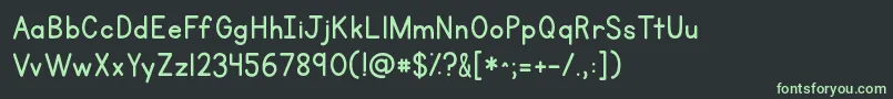 フォントKgprimarypenmanshipalt – 黒い背景に緑の文字