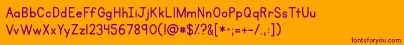 Kgprimarypenmanshipalt Font – Purple Fonts on Orange Background