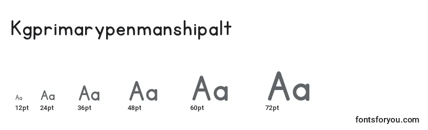 Размеры шрифта Kgprimarypenmanshipalt
