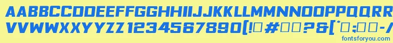 FyodorBoldexpandedoblique Font – Blue Fonts on Yellow Background