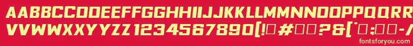 FyodorBoldexpandedoblique Font – Yellow Fonts on Red Background