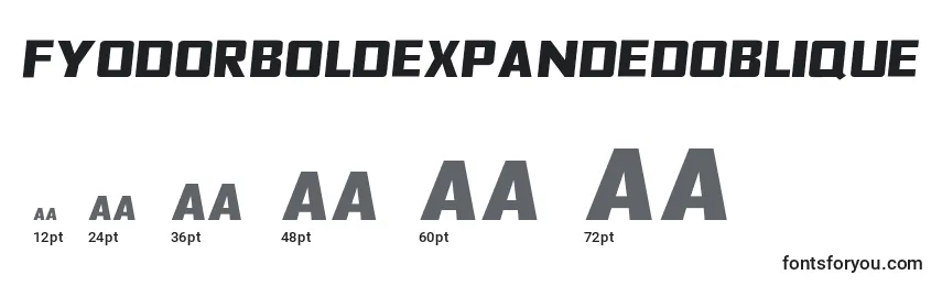Размеры шрифта FyodorBoldexpandedoblique