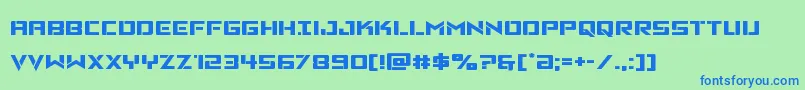 フォントVikingsquadexpand – 青い文字は緑の背景です。