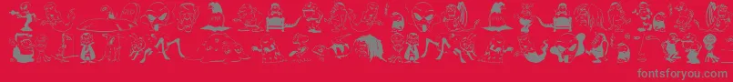 Strangersinthenighttwo-fontti – harmaat kirjasimet punaisella taustalla