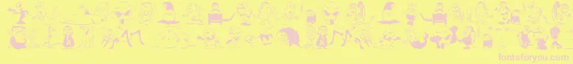 Strangersinthenighttwo Font – Pink Fonts on Yellow Background
