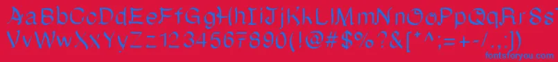 Onceuponatime-Schriftart – Blaue Schriften auf rotem Hintergrund