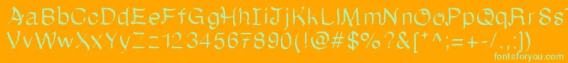 Onceuponatime Font – Green Fonts on Orange Background