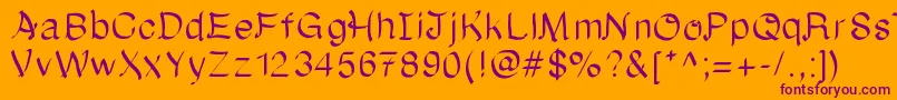 Onceuponatime Font – Purple Fonts on Orange Background