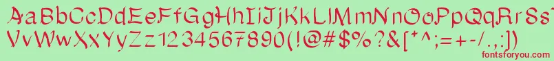 Onceuponatime Font – Red Fonts on Green Background