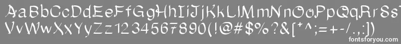 フォントOnceuponatime – 灰色の背景に白い文字