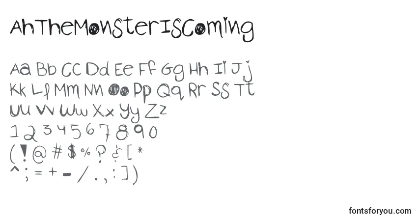 Fuente AhTheMonsterIsComing - alfabeto, números, caracteres especiales