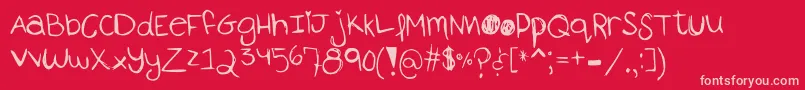 AhTheMonsterIsComing Font – Pink Fonts on Red Background