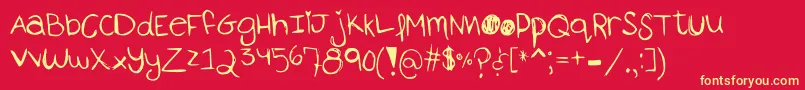 AhTheMonsterIsComing Font – Yellow Fonts on Red Background