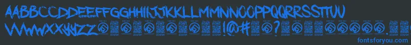 DarkwatersRegular Font – Blue Fonts on Black Background