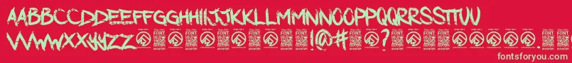 DarkwatersRegular Font – Green Fonts on Red Background