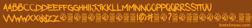 DarkwatersRegular Font – Orange Fonts on Brown Background