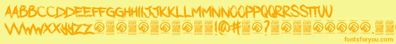 DarkwatersRegular Font – Orange Fonts on Yellow Background
