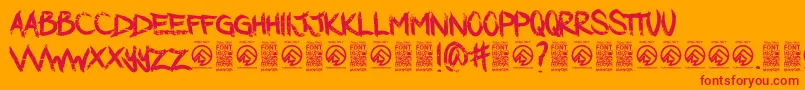 DarkwatersRegular Font – Red Fonts on Orange Background