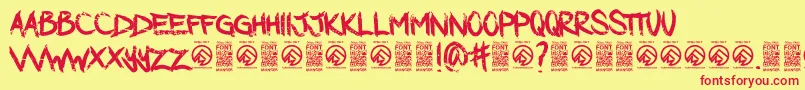 DarkwatersRegular Font – Red Fonts on Yellow Background