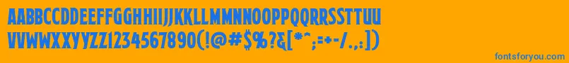 MortuarybbReg Font – Blue Fonts on Orange Background