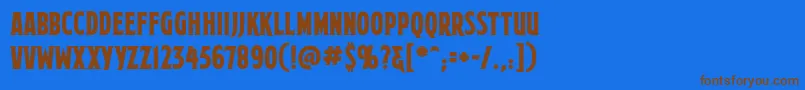 MortuarybbReg Font – Brown Fonts on Blue Background