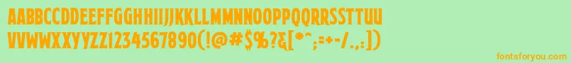 MortuarybbReg Font – Orange Fonts on Green Background