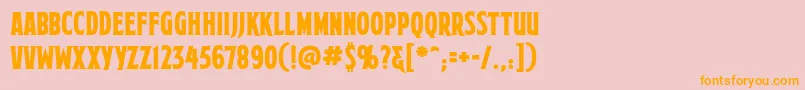 MortuarybbReg Font – Orange Fonts on Pink Background