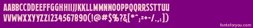 フォントMortuarybbReg – 紫の背景にピンクのフォント
